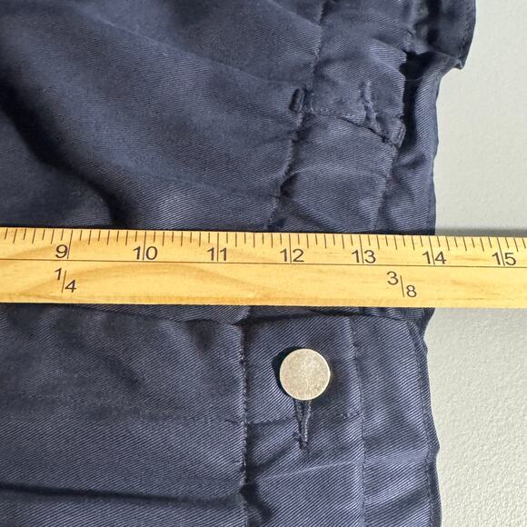 Bar III Womens Pants Size XL Blue Paper Bag Waist Tapered Leg Rolled Cuff Navy - Picture 10 of 13